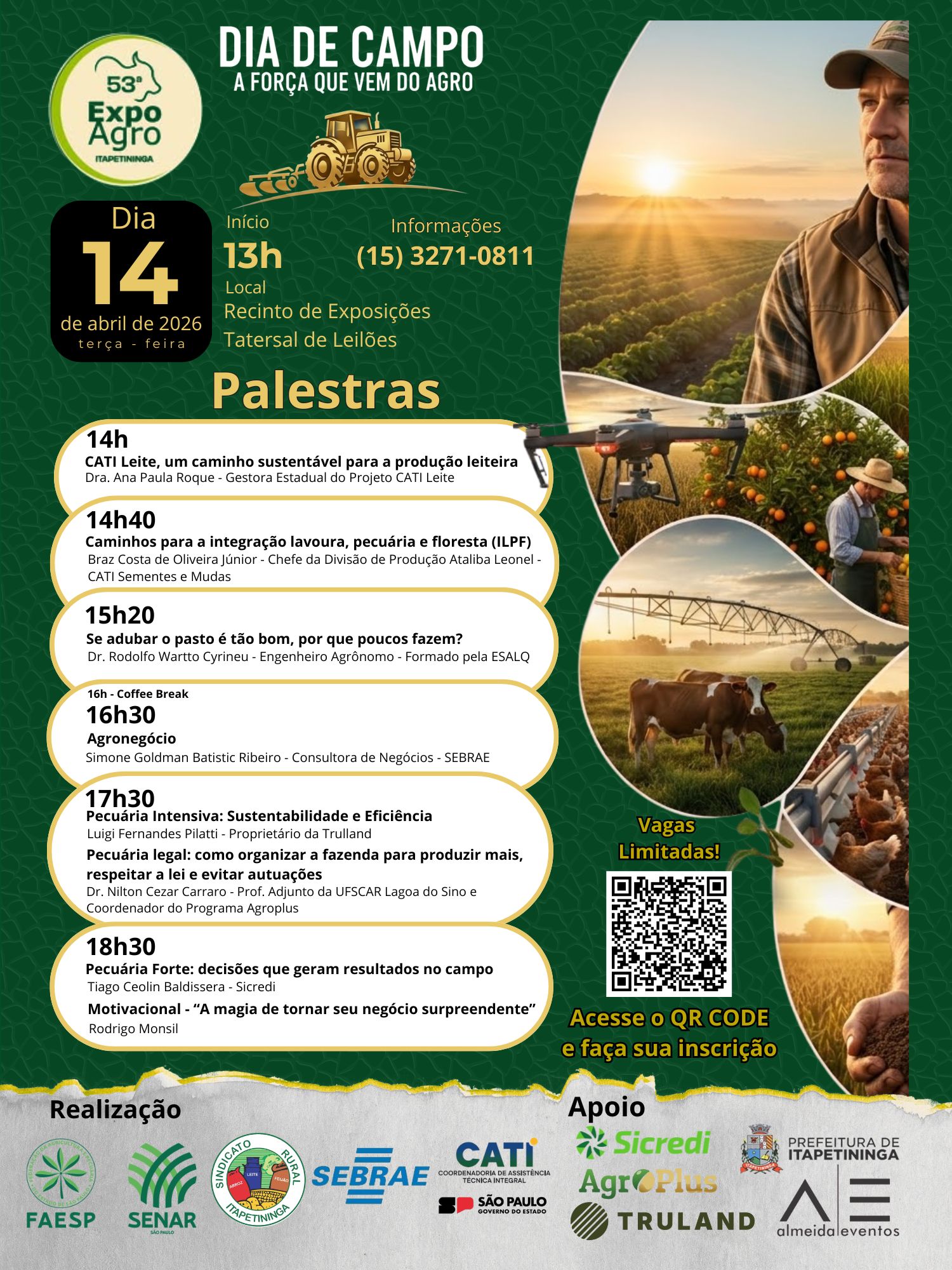 Inscrições abertas para o Dia de Campo na 53ª ExpoAgro Itapetininga